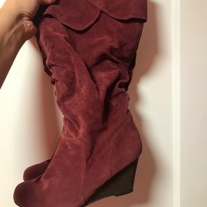 Wide Calf Wedge Boots